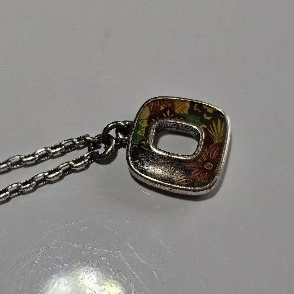 Brighton Silver Plated Island Bloom Flower Pendant Necklace 17-19.5